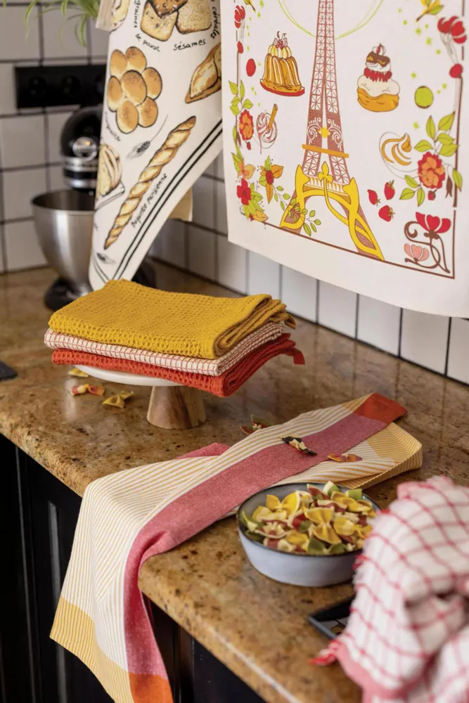 Dish towels - Recycled Tea Towel Dinis Tournesol 50 X 70 - MAISON VIVARAISE - SDE VIVARAISE WINKLER