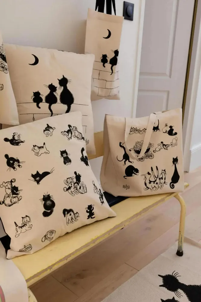 Sacs et cabas - Sac shopping Dubout Multichats Ecru 40 x 36 x 16 - MAISON VIVARAISE - SDE VIVARAISE WINKLER