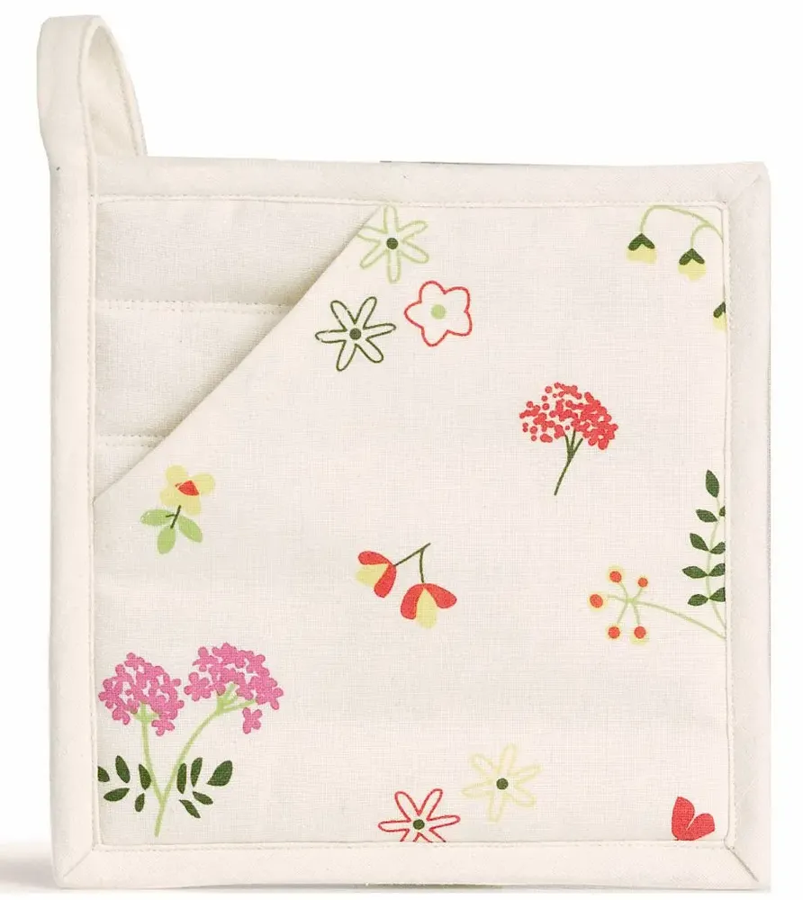 Potholders - Gardenia recycled 2-in-1 potholder Écru 20 X 20 - MAISON VIVARAISE - SDE VIVARAISE WINKLER