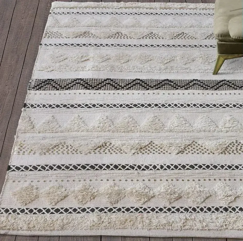 Tapis - Tapis Lenity Ivoire 120 x 180 - MAISON VIVARAISE - SDE VIVARAISE WINKLER