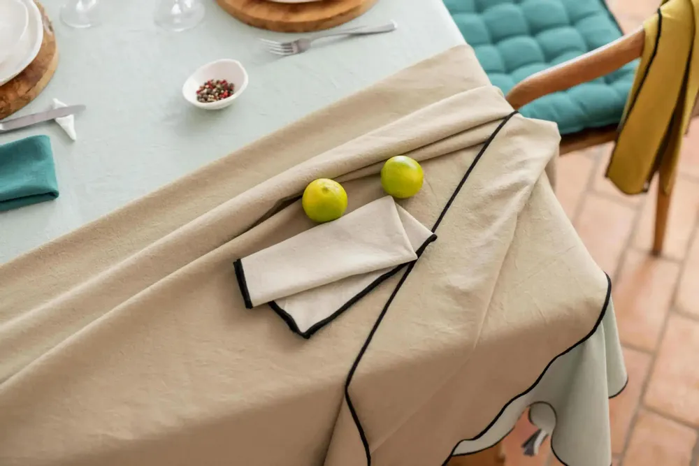 Napkins - Recycled Napkin Grace Ficelle 40 X 40 - MAISON VIVARAISE - SDE VIVARAISE WINKLER