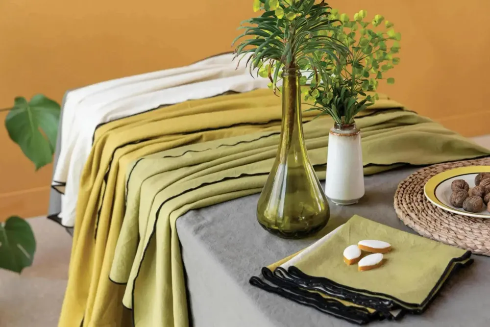 Serviettes - Serviette de table recyclée Grace Ombre 40 x 40 - MAISON VIVARAISE - SDE VIVARAISE WINKLER