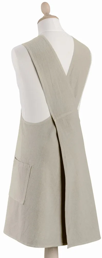 Aprons - Haru Recycled Japanese Kitchen Apron Ficelle 78 X 100 - MAISON VIVARAISE - SDE VIVARAISE WINKLER