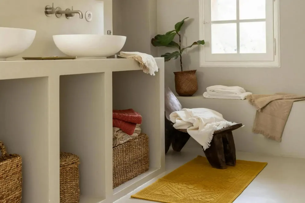 Other bath linens - Enzo Bath Mat Safran 54 X 110 - MAISON VIVARAISE - SDE VIVARAISE WINKLER