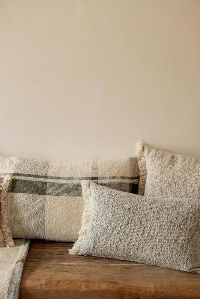 Cushions - Jane Tweed Cushion Olive 30 X 50 - MAISON VIVARAISE - SDE VIVARAISE WINKLER