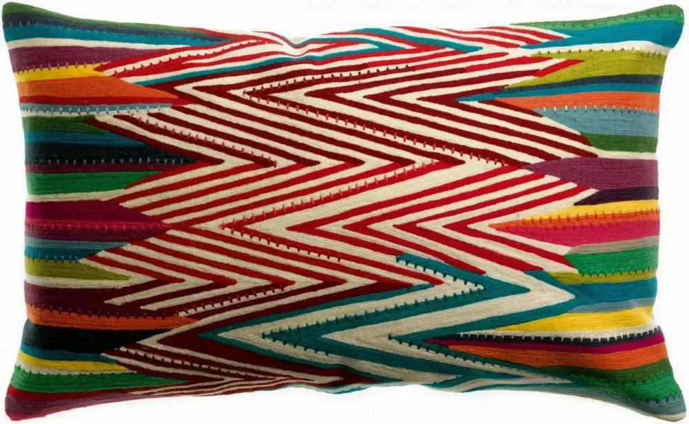 Cushions - Embroidered Cushion Zuma Multico 40 X 65 - MAISON VIVARAISE - SDE VIVARAISE WINKLER