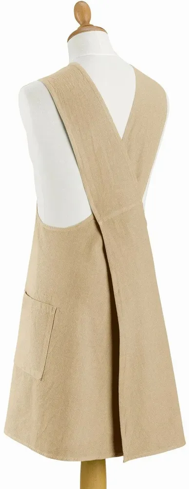 Tabliers de cuisine - Tablier de cuisine japonais recyclé Haru Camel 78 x 100 - MAISON VIVARAISE - SDE VIVARAISE WINKLER