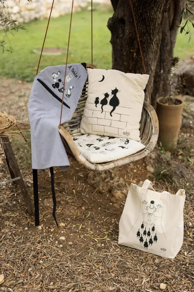 Sacs et cabas - Sac shopping Dubout À table Ecru 40 x 36 x 16 - MAISON VIVARAISE - SDE VIVARAISE WINKLER