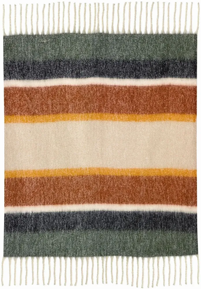 Throw blankets - Recycled Striped Throw Isabel Rouille 130 X 160 - MAISON VIVARAISE - SDE VIVARAISE WINKLER