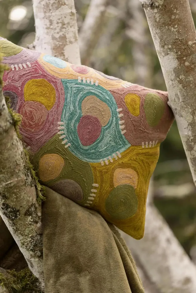 Cushions - Embroidered Cushion Nestor Minéral 30 X 50 - MAISON VIVARAISE - SDE VIVARAISE WINKLER