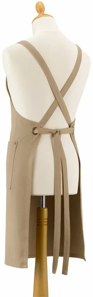 Aprons - Recycled kitchen apron with pockets Artisan Camel 72 X 85 - MAISON VIVARAISE - SDE VIVARAISE WINKLER
