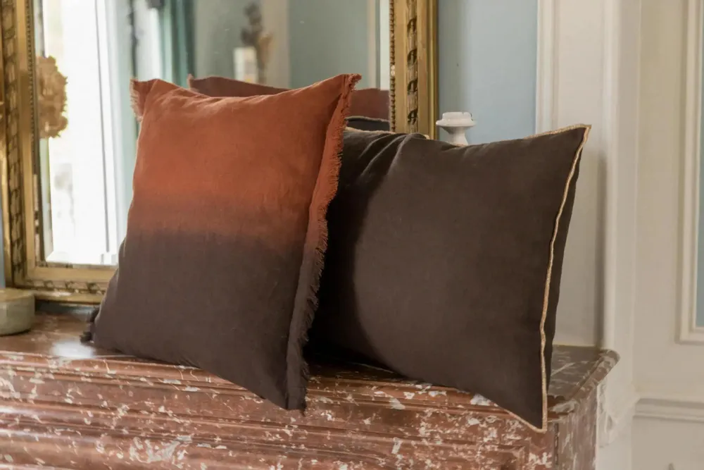 Cushions - Zeff Céleste Cushion Ébène 40 X 65 - MAISON VIVARAISE - SDE VIVARAISE WINKLER