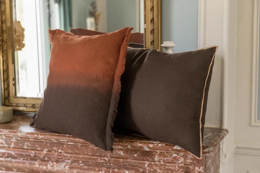 Cushions - Zeff Céleste Cushion Ébène 40 X 65 - MAISON VIVARAISE - SDE VIVARAISE WINKLER