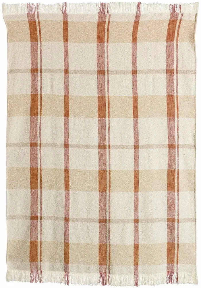 Throw blankets - Jane Jacquard Throw Blanket Multico sienne 130 X 160 - MAISON VIVARAISE - SDE VIVARAISE WINKLER