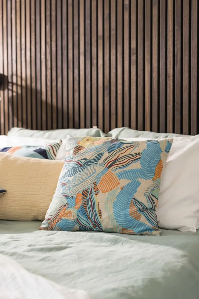Cushions - Dori Printed Cushion Lagon 45 X 45 - MAISON VIVARAISE - SDE VIVARAISE WINKLER