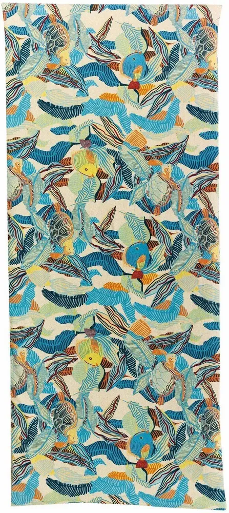 Plaids - Edredon imprimé Dori Lagon 85 x 200 - MAISON VIVARAISE - SDE VIVARAISE WINKLER