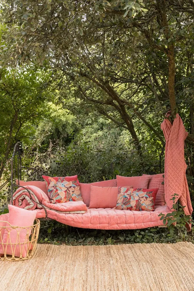 Cushions - Embroidered Cushion Dori Papaye 45 X 45 - MAISON VIVARAISE - SDE VIVARAISE WINKLER