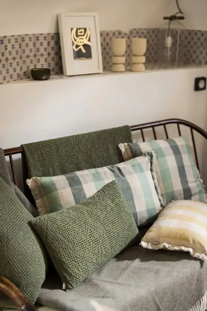 Cushions - Recycled Cushion Maia Eucalyptus 30 X 50 - MAISON VIVARAISE - SDE VIVARAISE WINKLER
