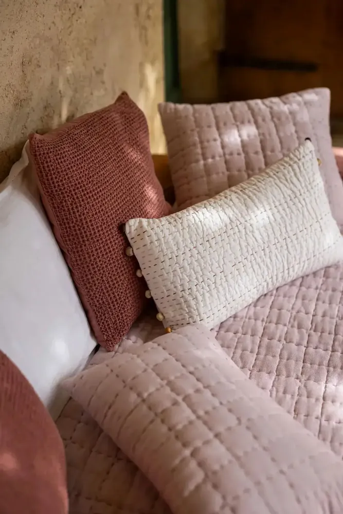 Cushions - Recycled Cushion Maia Terracotta 45 X 45 - MAISON VIVARAISE - SDE VIVARAISE WINKLER