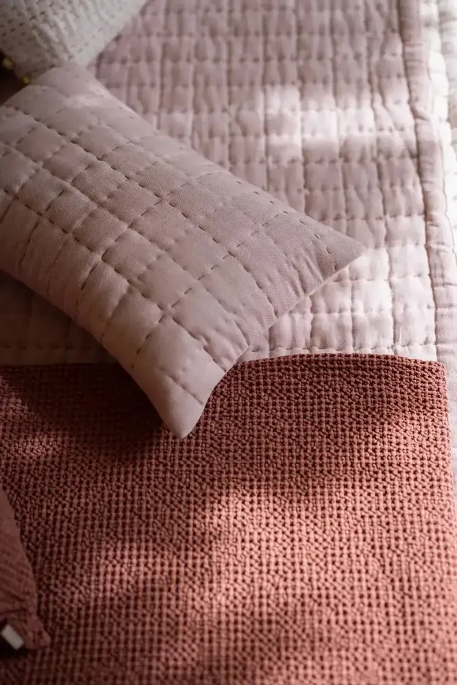 Linge de lit - Jeté de lit recyclé Maia Terracotta 180 x 260 - MAISON VIVARAISE - SDE VIVARAISE WINKLER