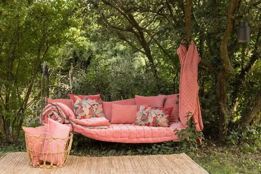 Bed linens - Swami Throw Pêche 180 X 260 - MAISON VIVARAISE - SDE VIVARAISE WINKLER