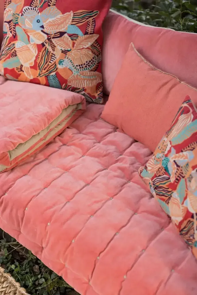 Coussins - Coussin Zeff Céleste Pêche 30 x 50 - MAISON VIVARAISE - SDE VIVARAISE WINKLER