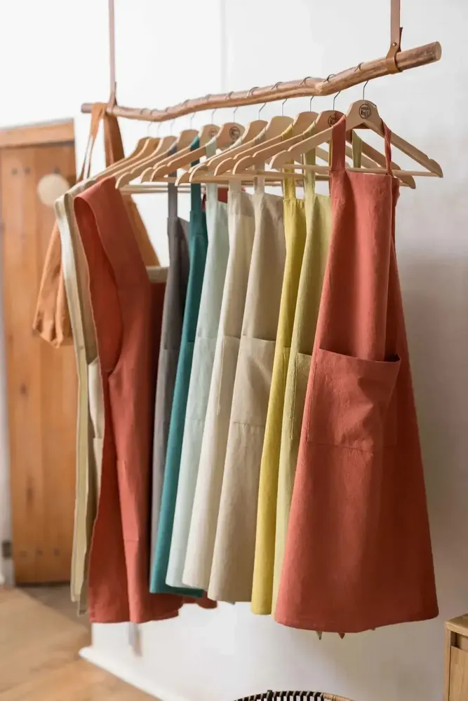 Aprons - Haru Recycled Japanese Kitchen Apron Tomette 78 X 100 - MAISON VIVARAISE - SDE VIVARAISE WINKLER