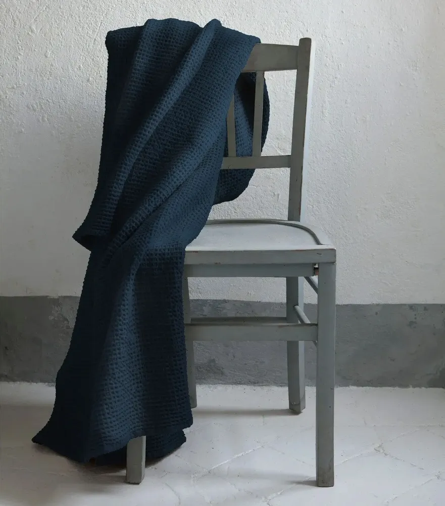 Bed linens - Recycled Throw Maia Navy 260 X 260 - MAISON VIVARAISE - SDE VIVARAISE WINKLER