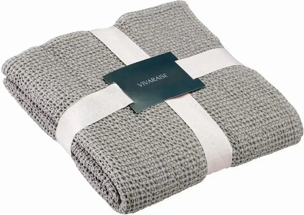 Bed linens - Recycled Throw Maia Navy 260 X 260 - MAISON VIVARAISE - SDE VIVARAISE WINKLER