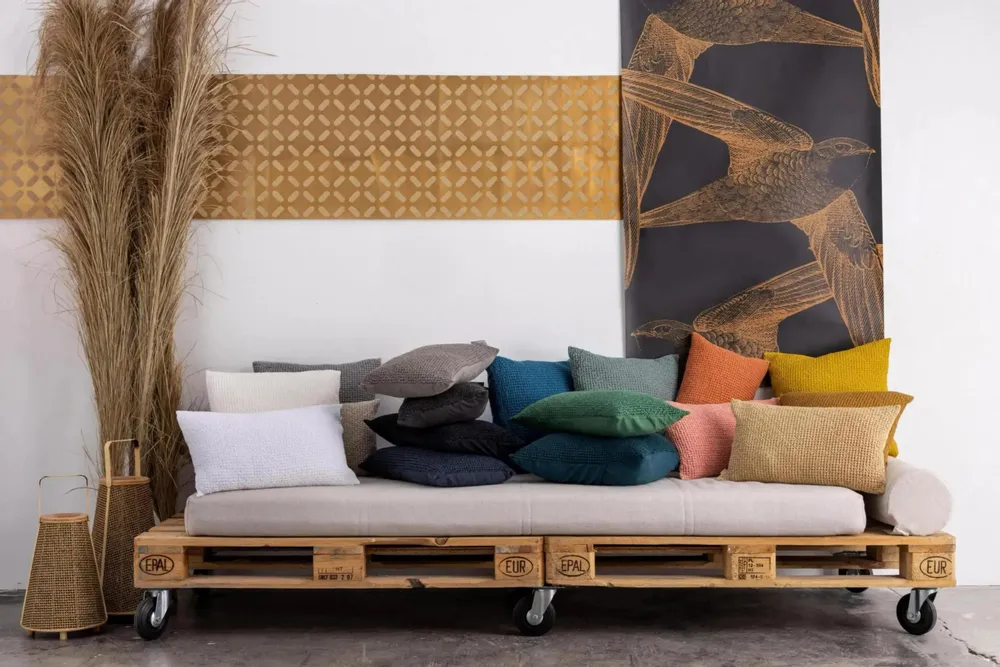 Cushions - Recycled Cushion Maia Tourterelle 45 X 45 - MAISON VIVARAISE - SDE VIVARAISE WINKLER