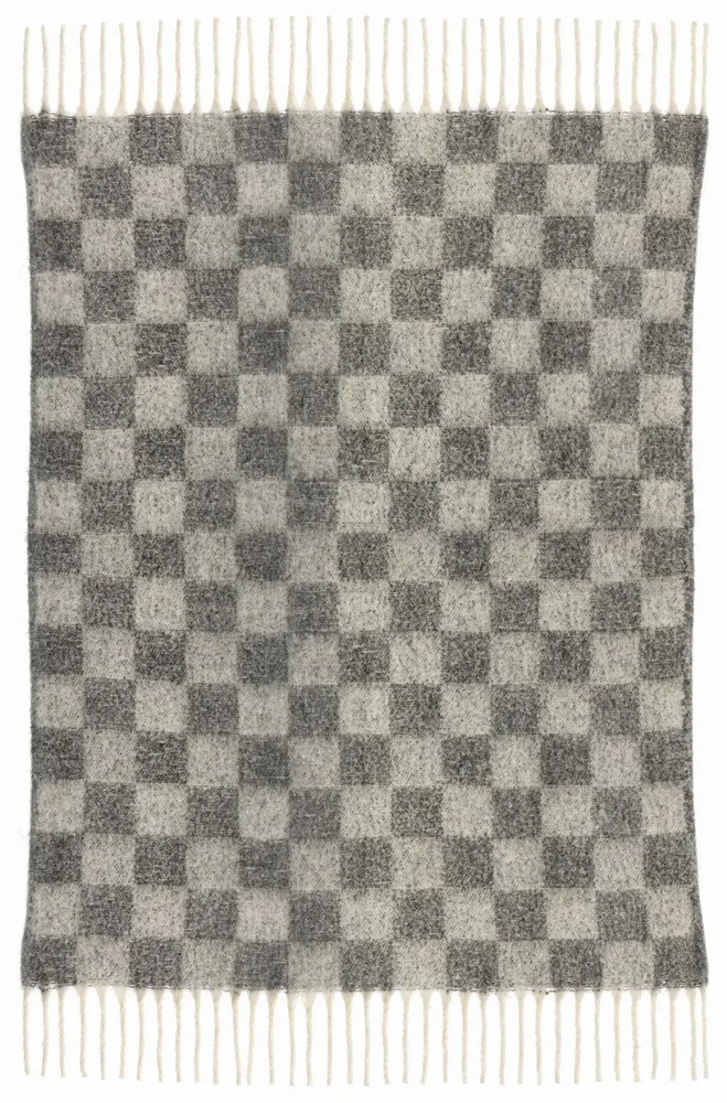 Throw blankets - Recycled Checkered Throw Isabel Ardoise 130 X 160 - MAISON VIVARAISE - SDE VIVARAISE WINKLER