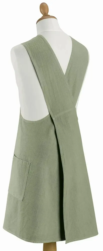 Tabliers de cuisine - Tablier de cuisine japonais recyclé Haru Matcha 78 x 100 - MAISON VIVARAISE - SDE VIVARAISE WINKLER