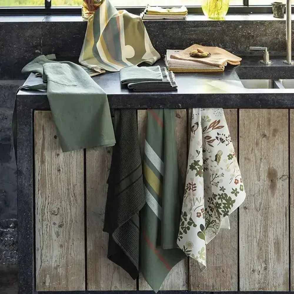 Torchons - Torchon recyclé Isae Matcha 50 x 70 - MAISON VIVARAISE - SDE VIVARAISE WINKLER