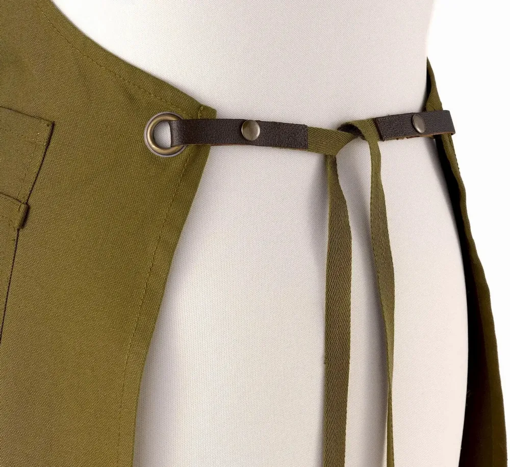 Tabliers de cuisine - Tablier de cuisine Léo Kaki 70 x 90 - MAISON VIVARAISE - SDE VIVARAISE WINKLER