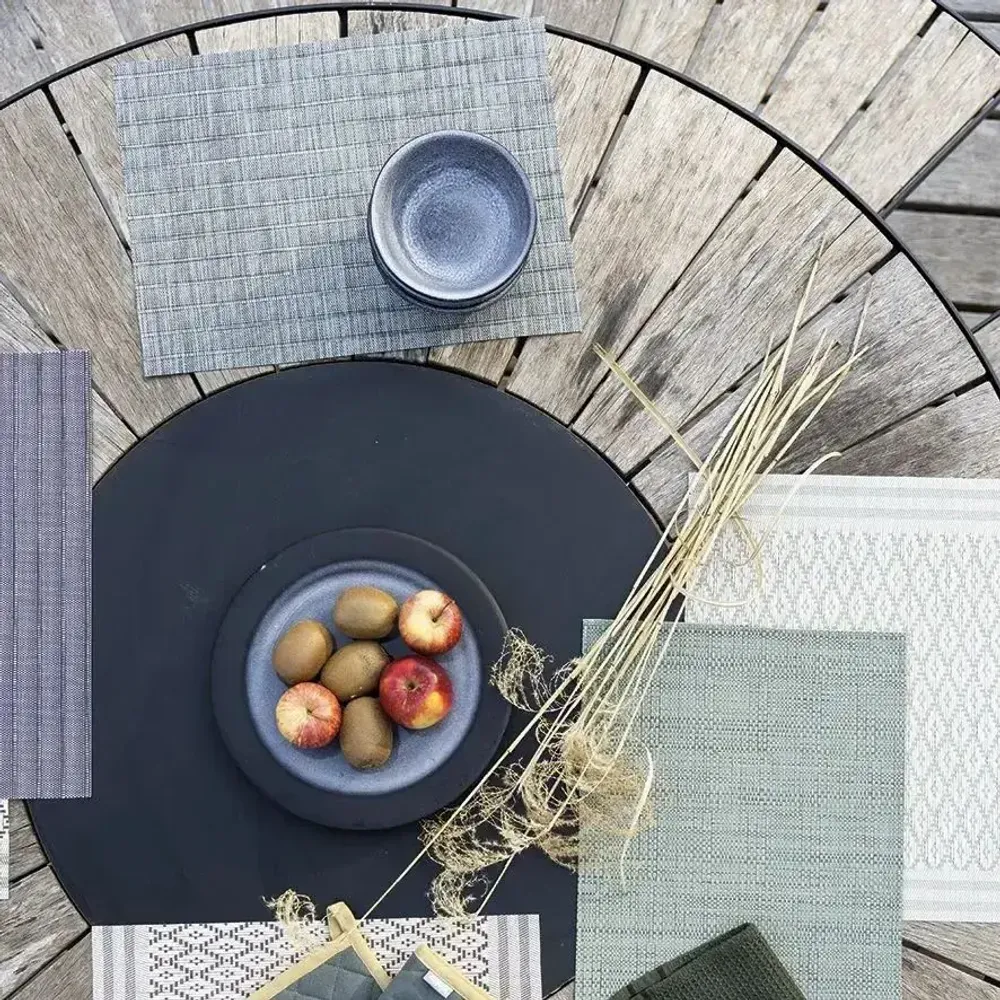 Table cloths - Manoka placemat set Matcha 33 X 45 - MAISON VIVARAISE - SDE VIVARAISE WINKLER