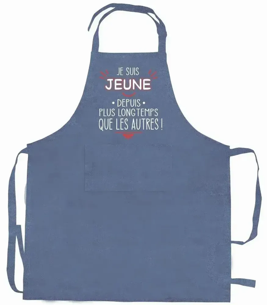 Tabliers de cuisine - Tablier de cuisine Je suis jeune Jeans 72 x 90 - MAISON VIVARAISE - SDE VIVARAISE WINKLER