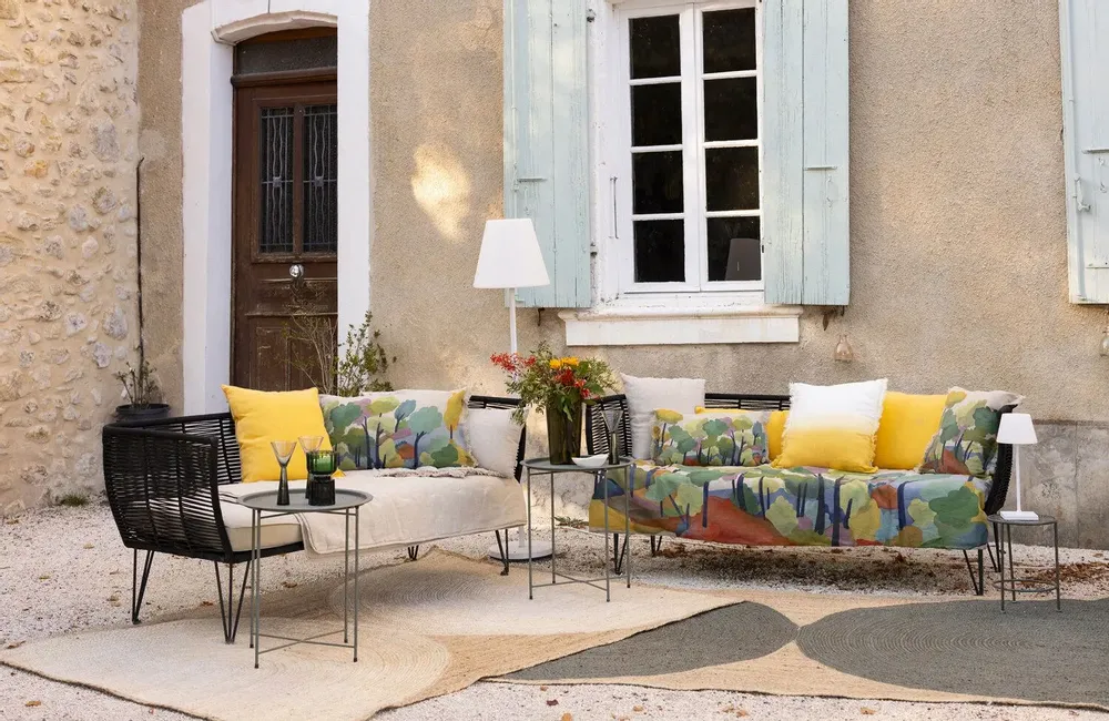 Coussins - Coussin Zeff Céleste Mangue 45 x 45 - MAISON VIVARAISE - SDE VIVARAISE WINKLER