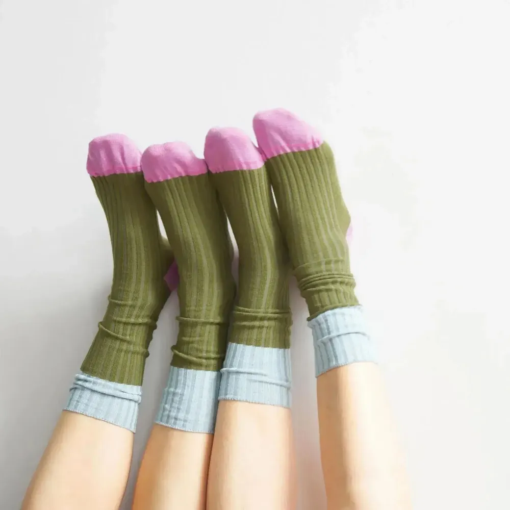 Socks - Yvette Socks Olive 42/45 - LA CERISE SUR LE GATEAU