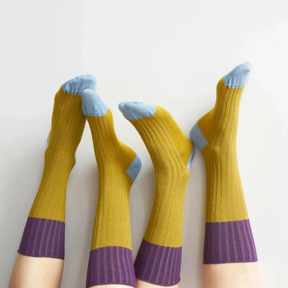 Chaussettes - Chaussettes Yvette Savora Jaune 39/41 - LA CERISE SUR LE GATEAU