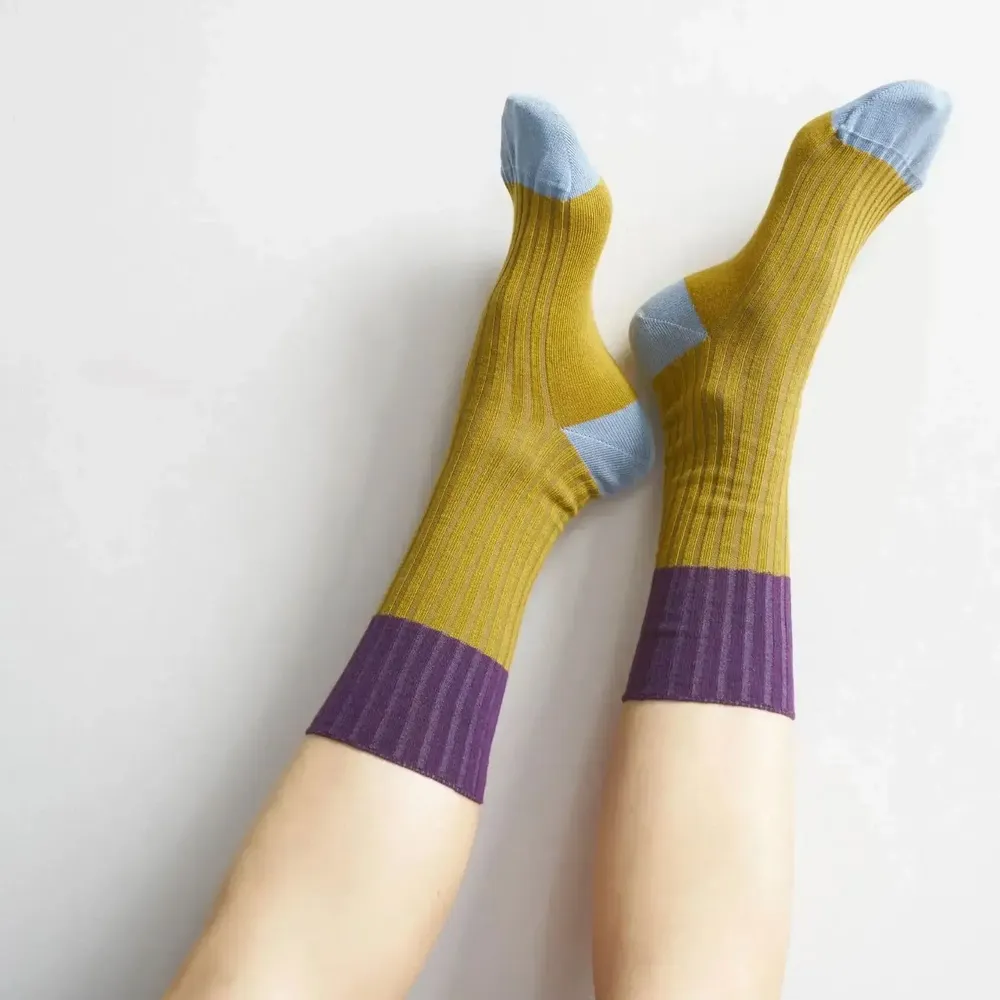 Chaussettes - Chaussettes Yvette Savora Jaune 42/45 - LA CERISE SUR LE GATEAU