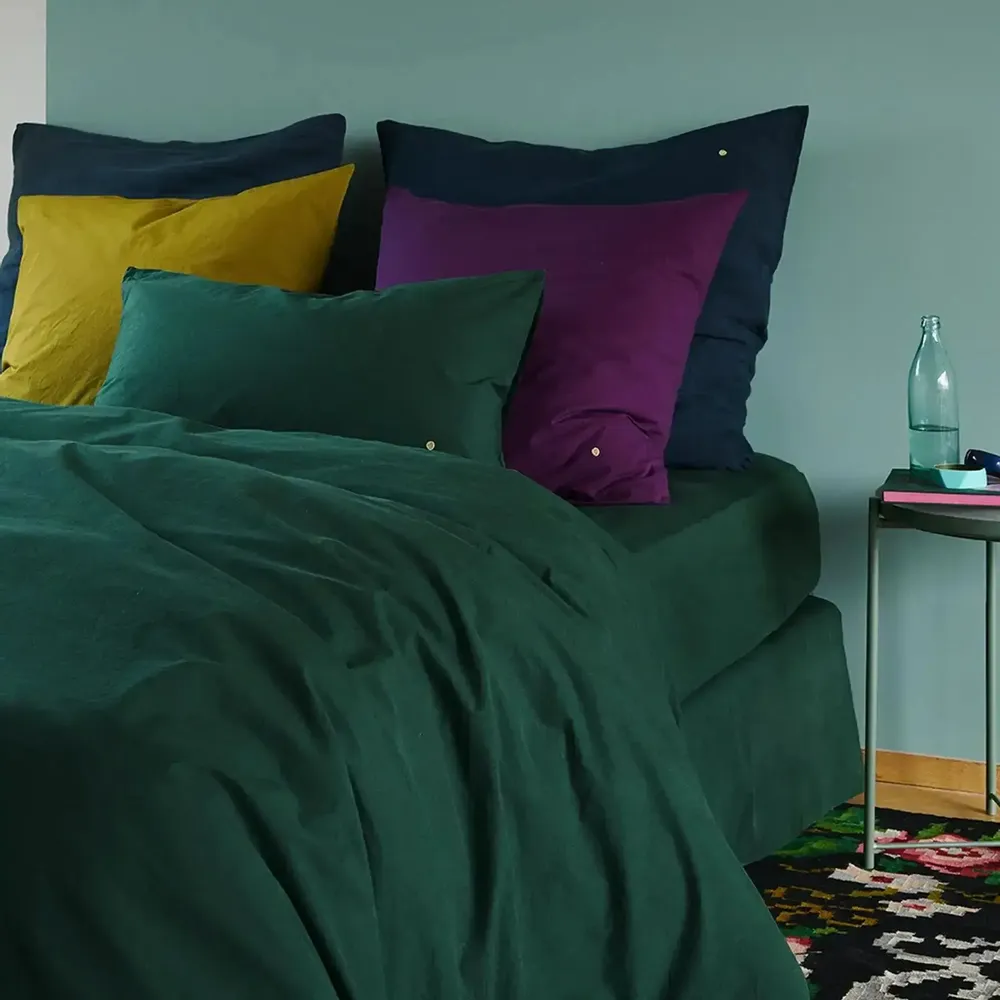 Linge de lit - Drap housse Céleste Nori 200 x 180 - LA CERISE SUR LE GATEAU