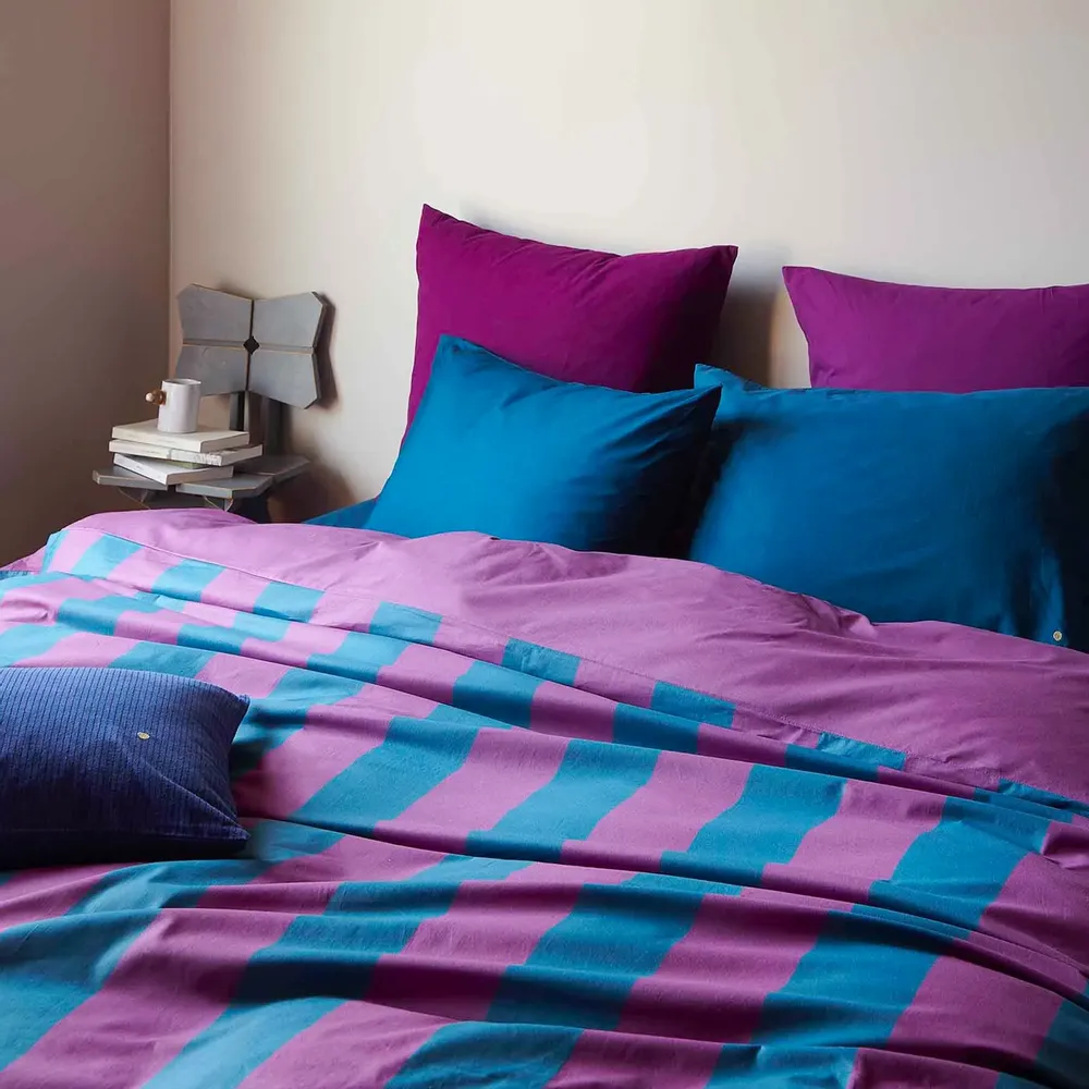 Linge de lit - Housse de couette Malo Purple rain/Orage 200 x 140 - LA CERISE SUR LE GATEAU