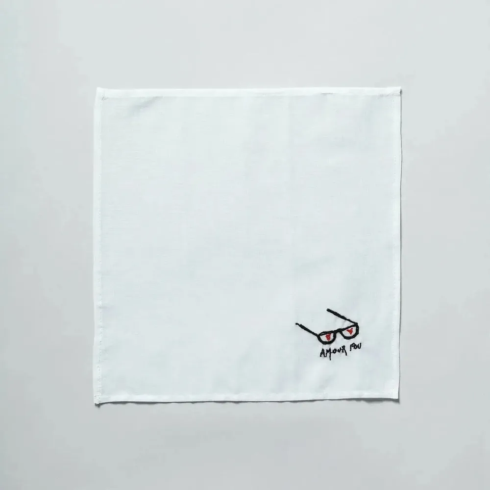 Clutches - Hankie Amour Handkerchief Noir 25 X 25 - LA CERISE SUR LE GATEAU