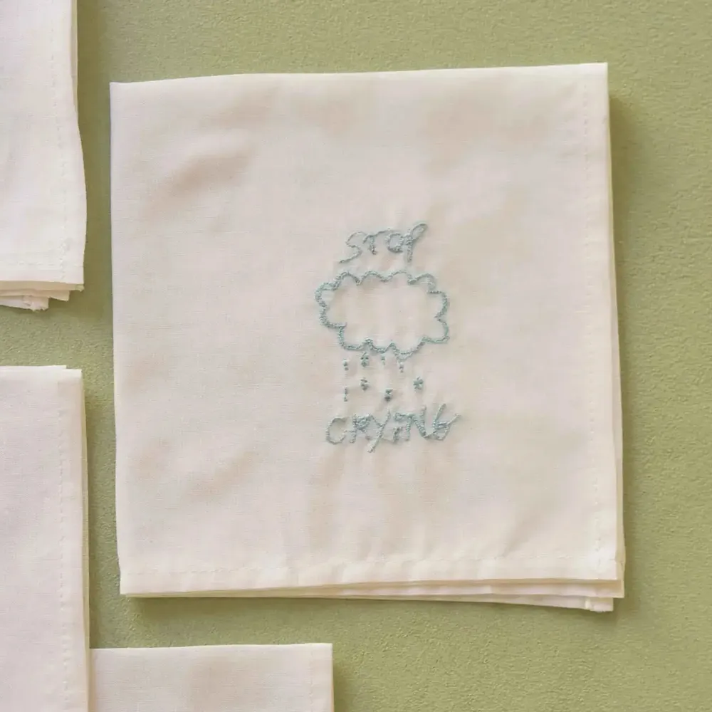 Pochettes - Mouchoir Hankie Crying Blanc 25 x 25 - LA CERISE SUR LE GATEAU