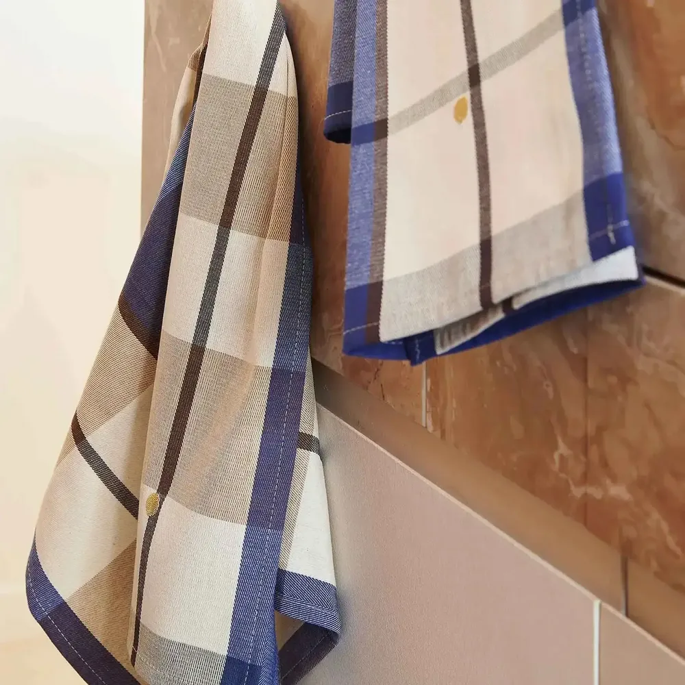 Dish towels - Set of 2 Archie Tea Towels Indigo 70 X 50 - LA CERISE SUR LE GATEAU