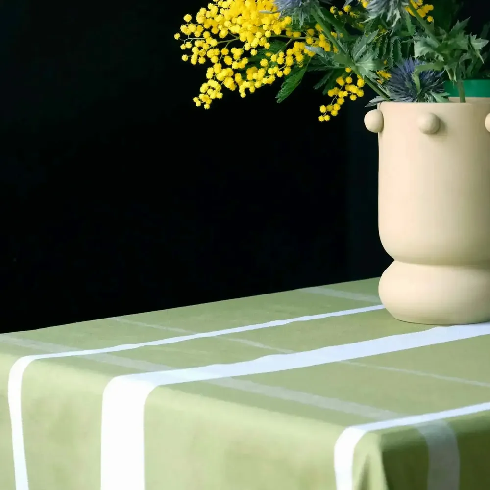 Table cloths - La nonna Tablecloth Pistacchio 160 X 250 - LA CERISE SUR LE GATEAU