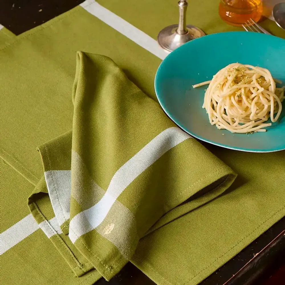 Serviettes - Lot de 2 serviettes de table La nonna Pistacchio 45 x 45 - LA CERISE SUR LE GATEAU