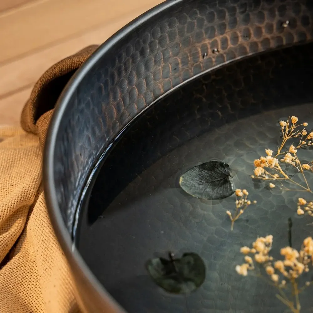 Spa - Bassin de Pédicure et Bain de Pieds en Cuivre Martelé Artisanal - BELS & PEARL