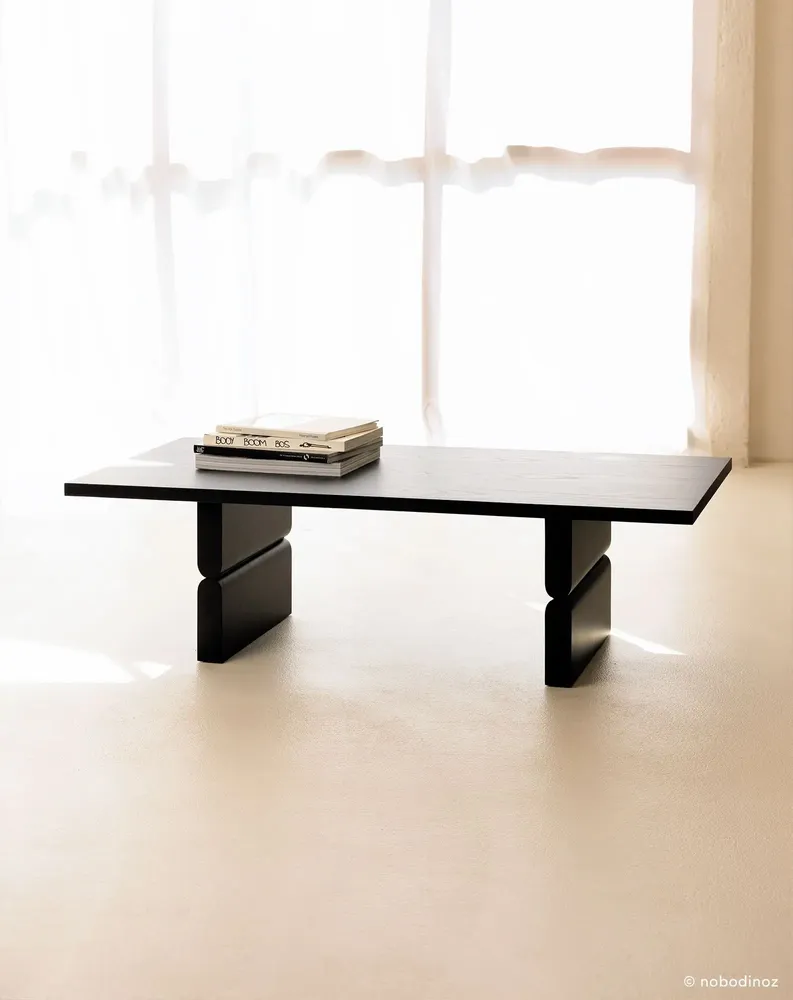 Armchairs - Coffee table coloured wood noon - NOBODINOZ