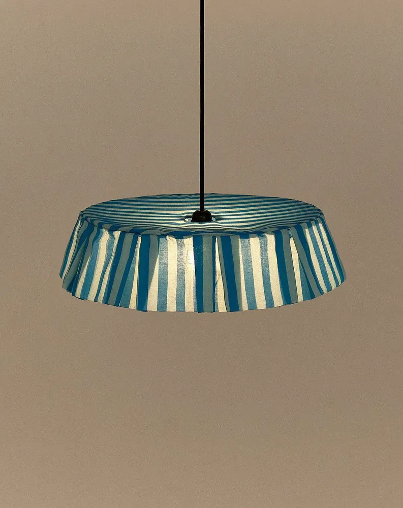 Tissus - Abat-jour pour suspension en voile de coton diam. 40 cm - Vibes - NOBODINOZ